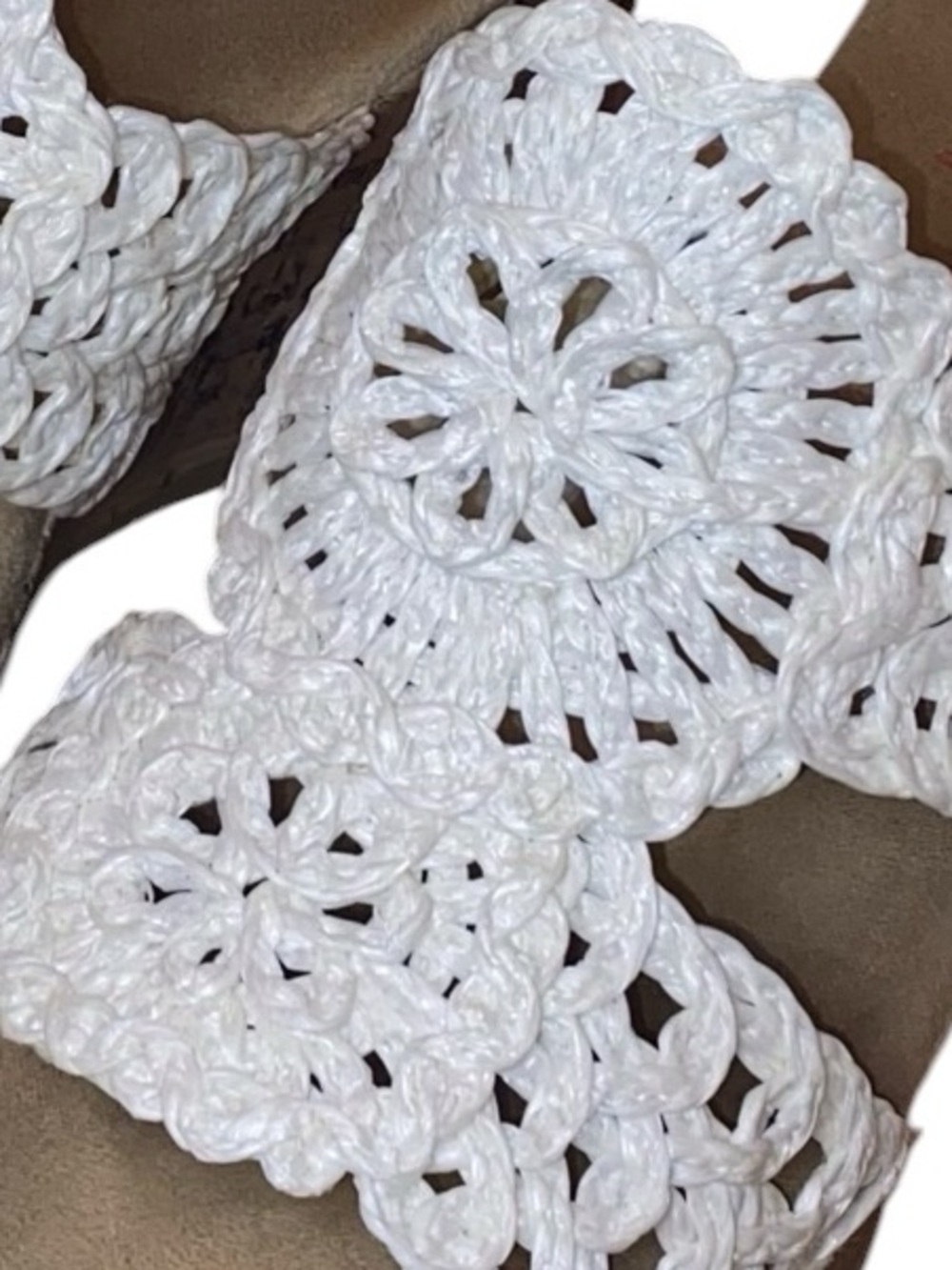 Jellypop White Crochet Cork Wedge Sandals - Picture 10 of 10